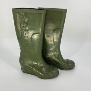 Sorel Joan Tall Wedge Rain Boots Size 8
